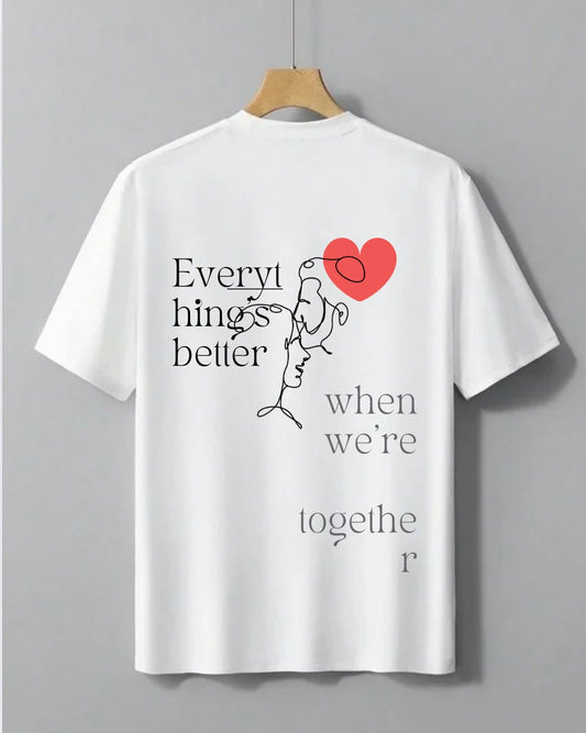Minimalist Romantic Couple Tee | 190 GSM