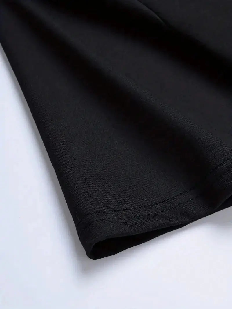 Black T-Shirt with "Black Rose" Gothic Design - Naazfit - NAAZFIT