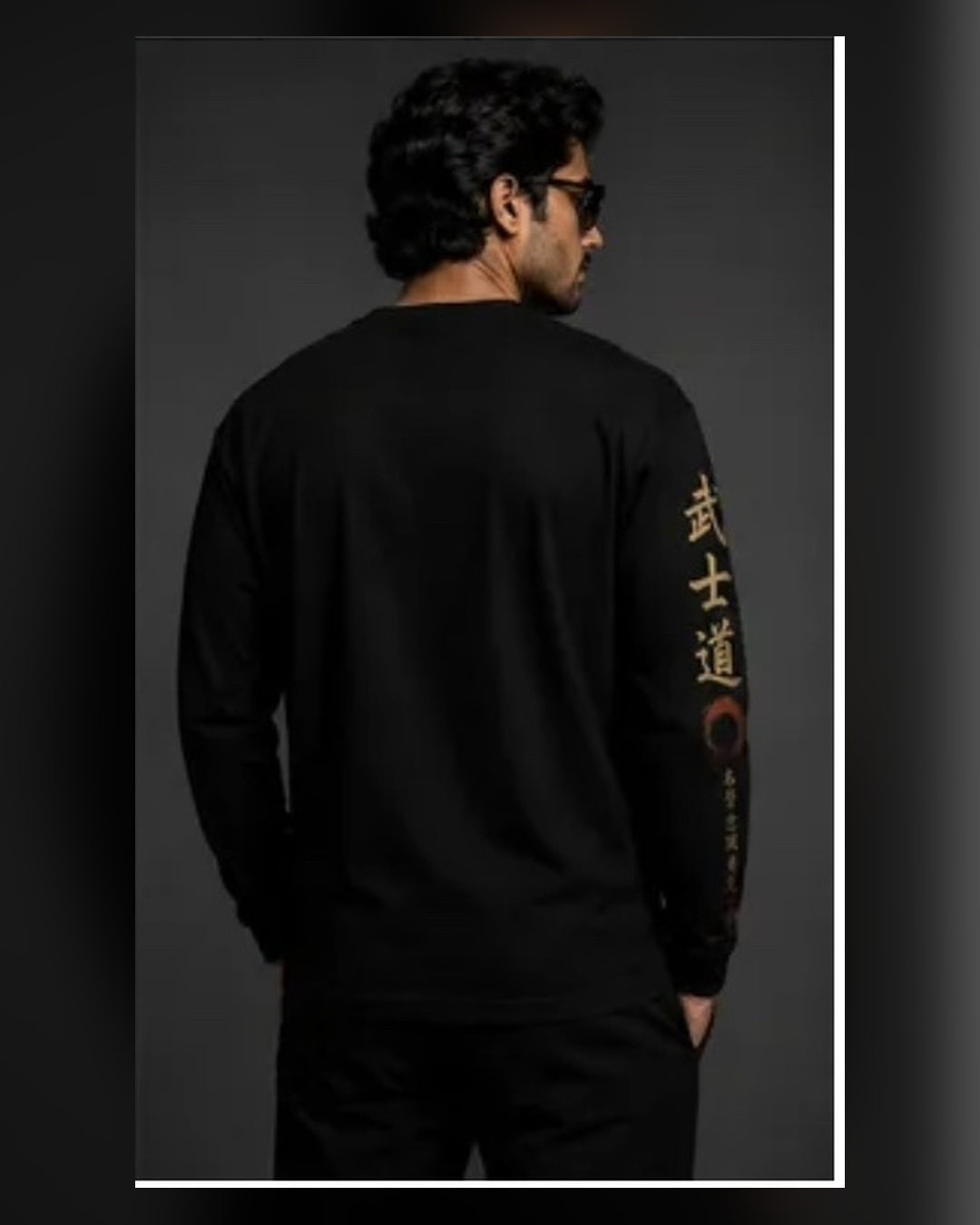 Samurai Warrior Japanese Kanji Long Sleeve Tee
