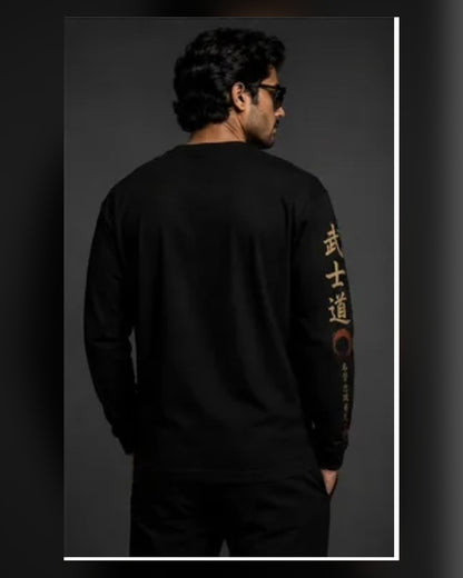 Samurai Warrior Japanese Kanji Long Sleeve Tee