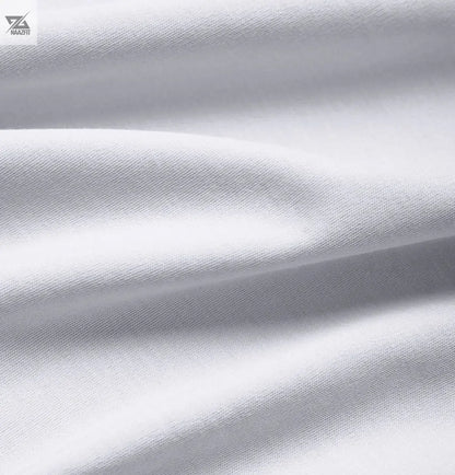 White T-Shirt with Newspaper Print Design - Trendy and Stylish - NAAZFIT